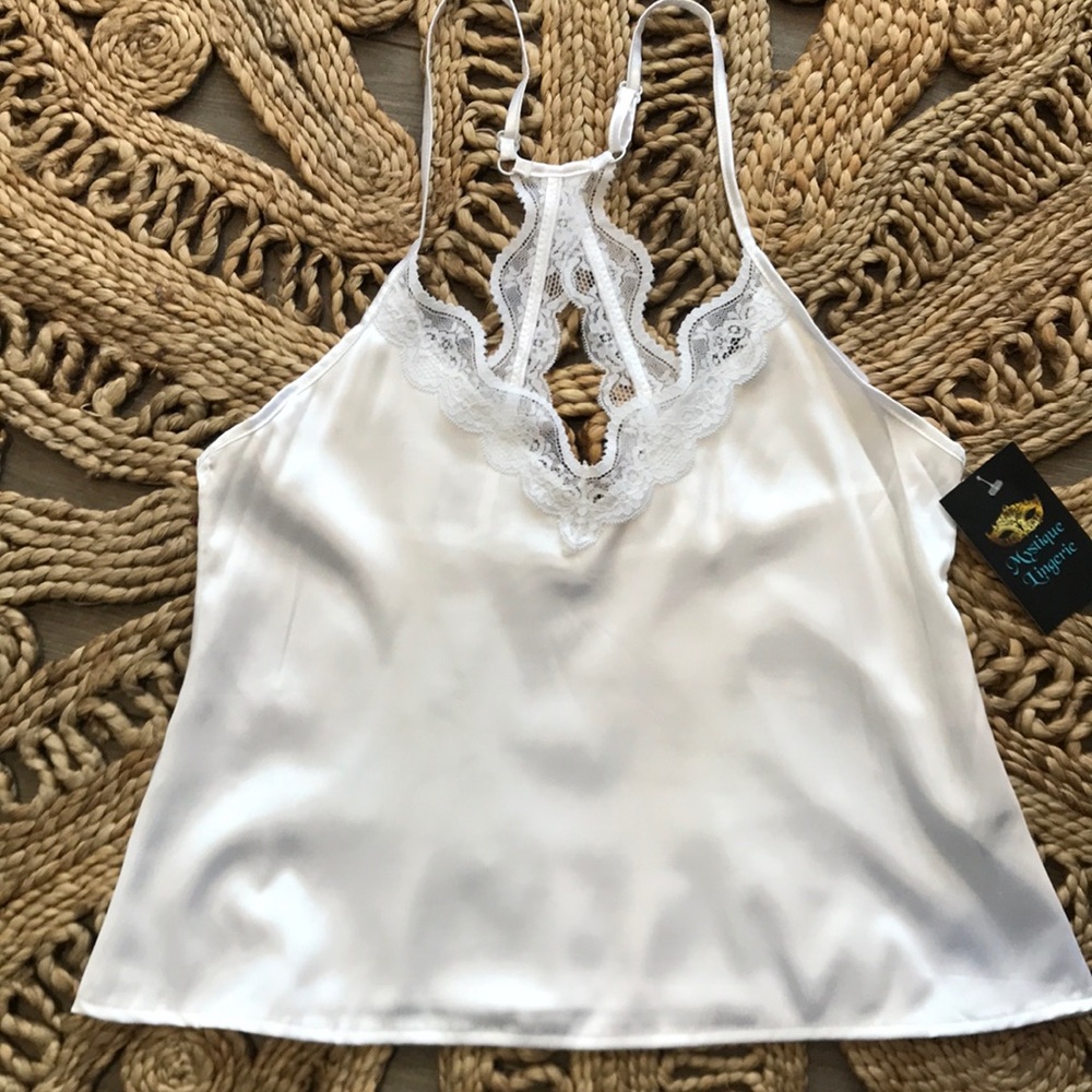 NEW NWT WHITE SATIN CHEMISE
